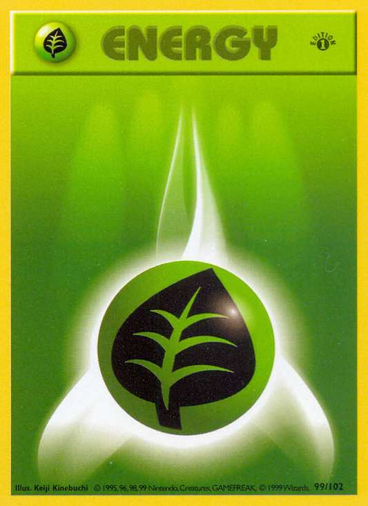 Grass Energy 099/102  - 1st Edition Base Set Shadowless - Common