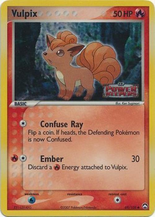 Vulpix 069  - Reverse Holofoil Power Keepers - Common
