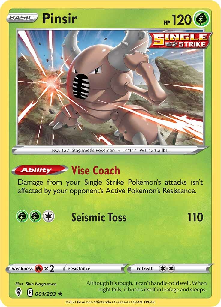 Pinsir 001  SWSH07 Evolving Skies - Rare