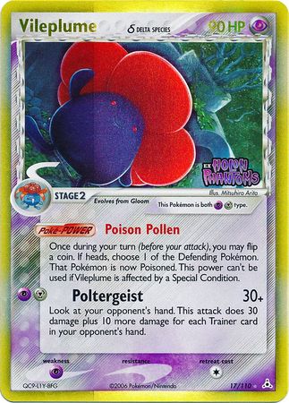 Vileplume (Delta Species) 017/110  - Reverse Holofoil Holon Phantoms - Holo Rare