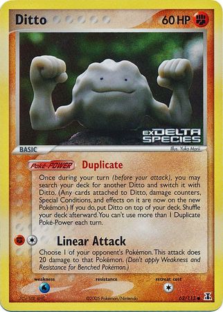 Ditto (Geodude) 062  - Reverse Holofoil Delta Species - Common
