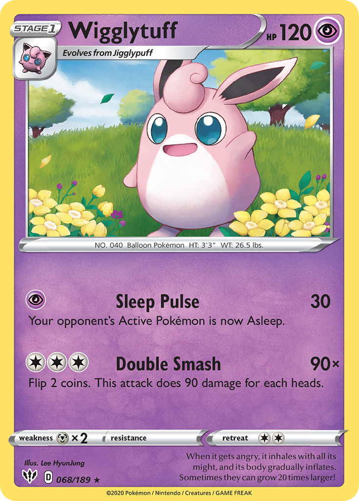 Wigglytuff 068  SWSH03 Darkness Ablaze - Rare