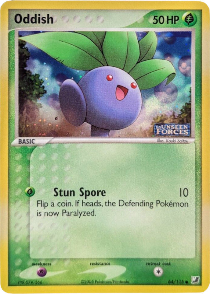 Oddish 064  - Reverse Holofoil Unseen Forces - Common
