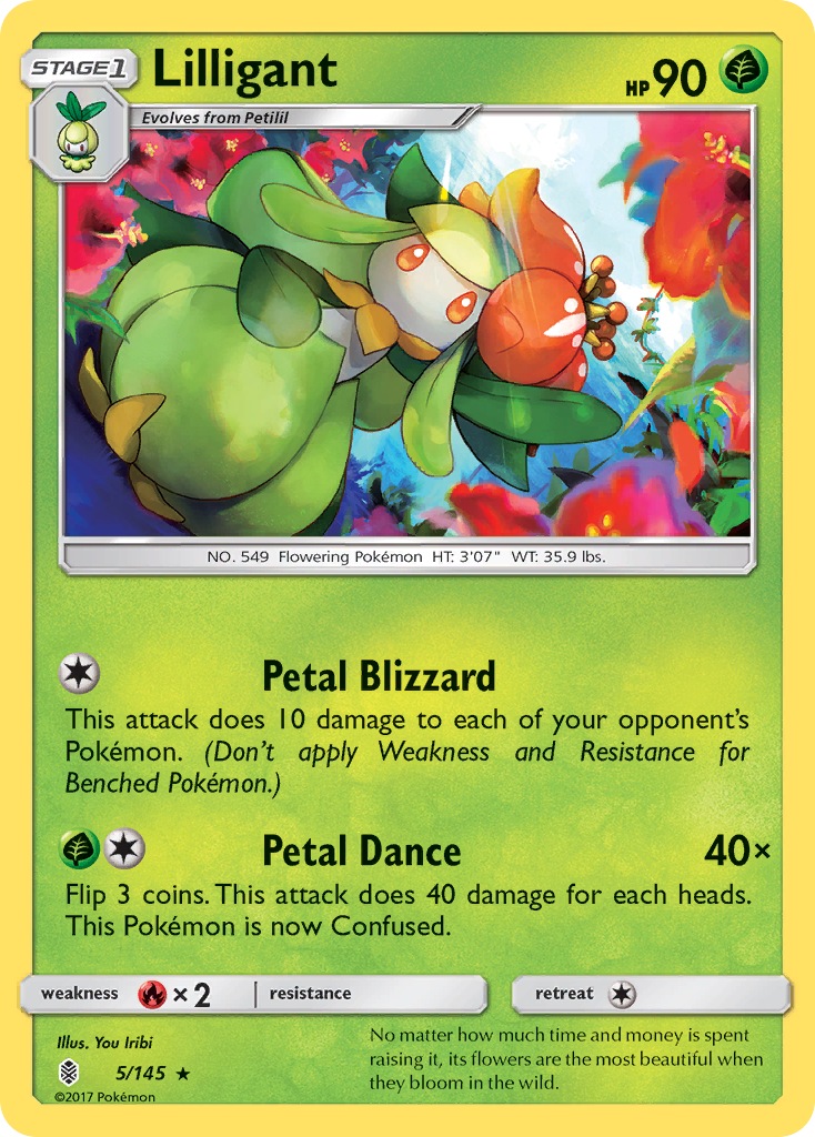 Lilligant 005/145  SM  Guardians Rising - Rare