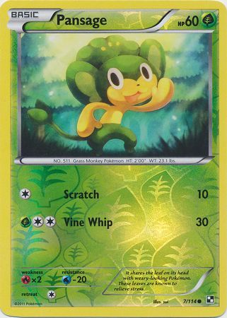 Pansage 007/114  - Reverse Holofoil Miscellaneous Cards & Products - Promo