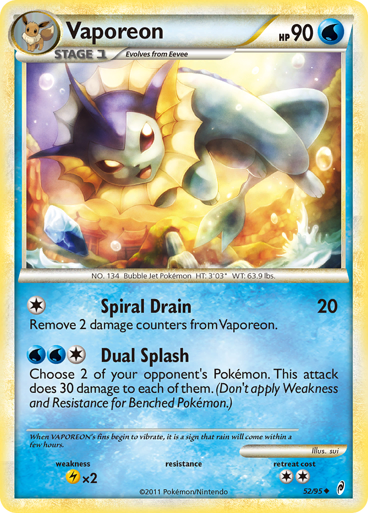 Vaporeon 052  Call of Legends - Uncommon