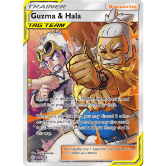 Guzma & Hala (Full Art) 229/236  - Holofoil SM  Cosmic Eclipse - Ultra Rare