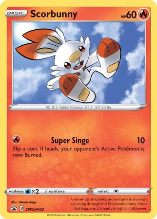 Scorbunny - SWSH002  - Holofoil SWSH Sword & Shield Promo Cards - Promo