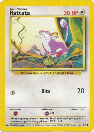 Rattata 061/102  Base Set - Common
