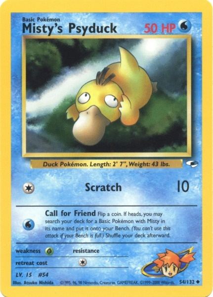 Misty's Psyduck 054  - Unlimited Gym Heroes - Uncommon