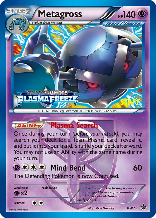 Metagross - BW75 (Team Plasma) (Prerelease)  - Holofoil Black and White Promos - Promo