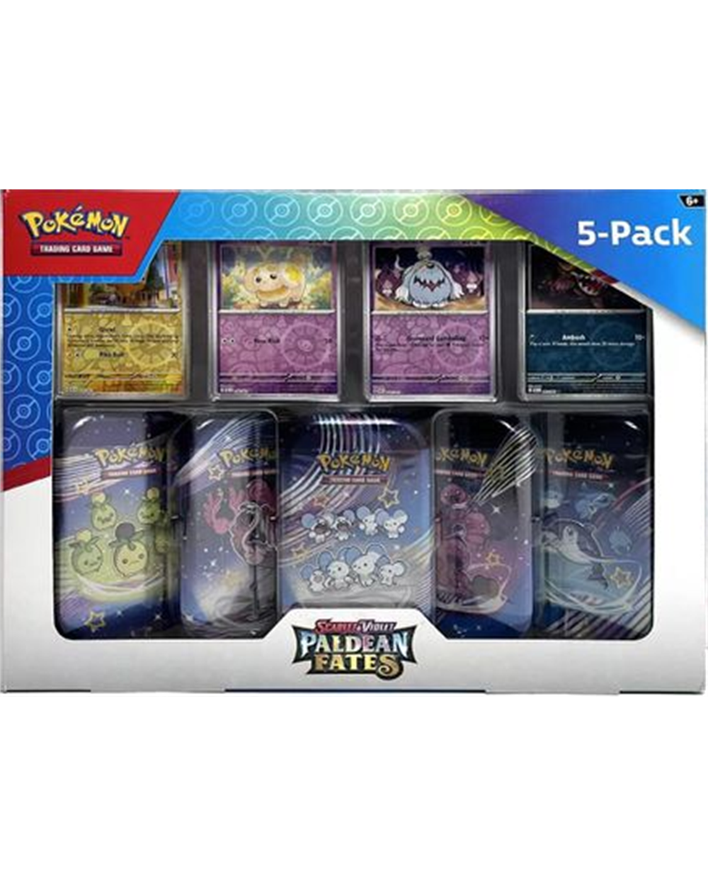 Costco Pokemon Scarlet & Violet Paldean Fates Mini Tin 5-pack