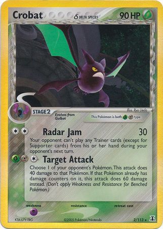 Crobat (Delta Species) 002  - Reverse Holofoil Delta Species - Holo Rare