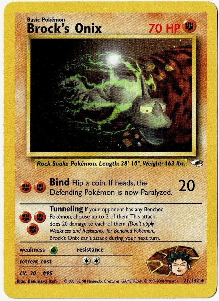 Brock's Onix (21) 021  - Unlimited Gym Heroes - Rare