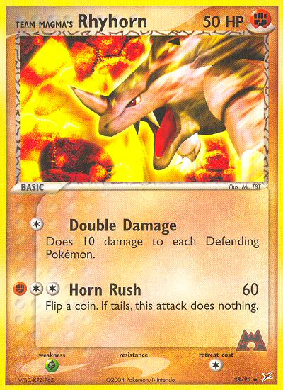 Team Magma's Rhyhorn - 38/95/95  Team Magma vs Team Aqua - Uncommon