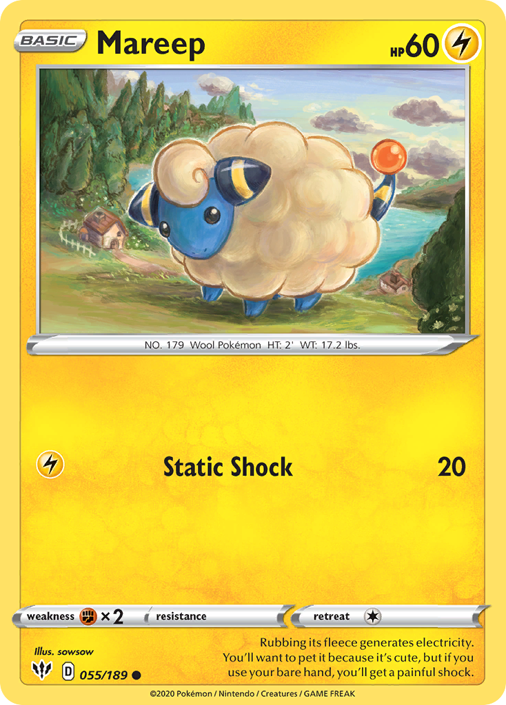 Mareep 055  SWSH03 Darkness Ablaze - Common