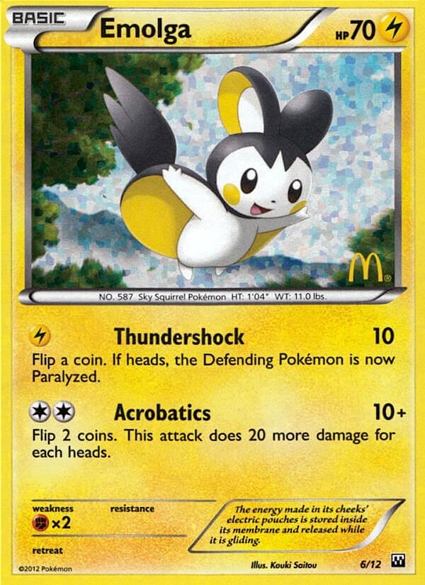 Emolga - 6/12/12  - Holofoil McDonalds Promos 2012 - Promo