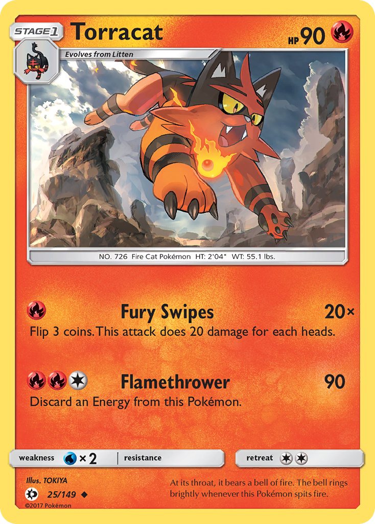 Torracat 025  SM Base Set - Uncommon