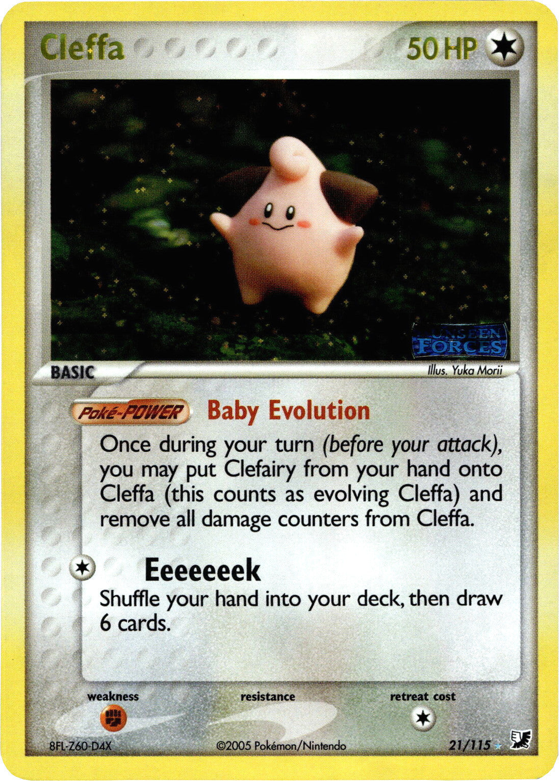 Cleffa  - Reverse Holofoil Unseen Forces - Rare