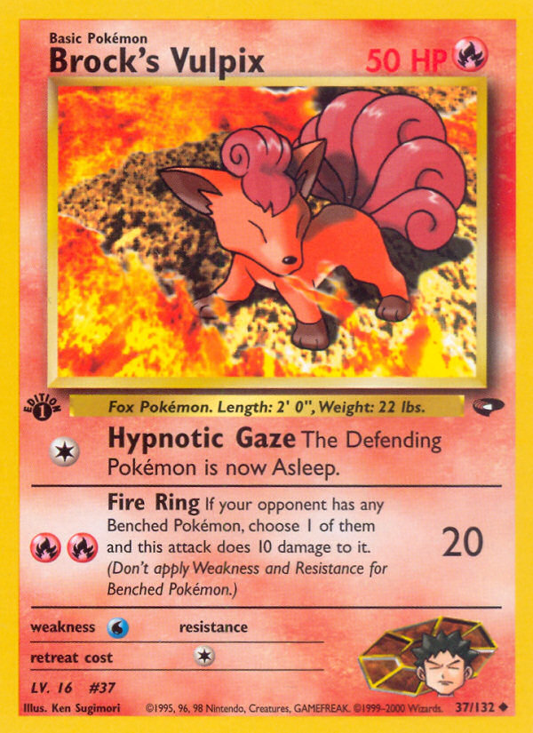 Brock's Vulpix 037  - 1st Edition Gym Challenge - Uncommon