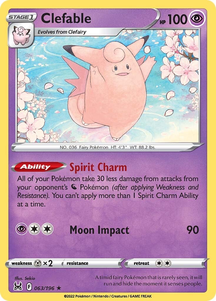 Clefable 063  SWSH11 Lost Origin - Rare