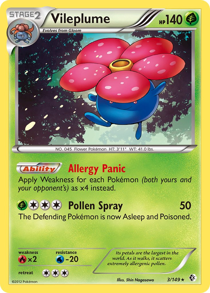 Vileplume - 3/149 (BW Boundaries Crossed)/149  Deck Exclusives - Rare