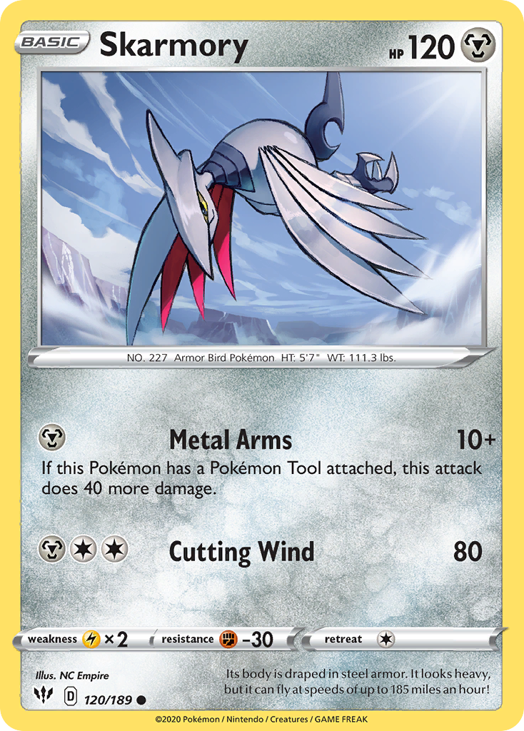 Skarmory 120  SWSH03 Darkness Ablaze - Common