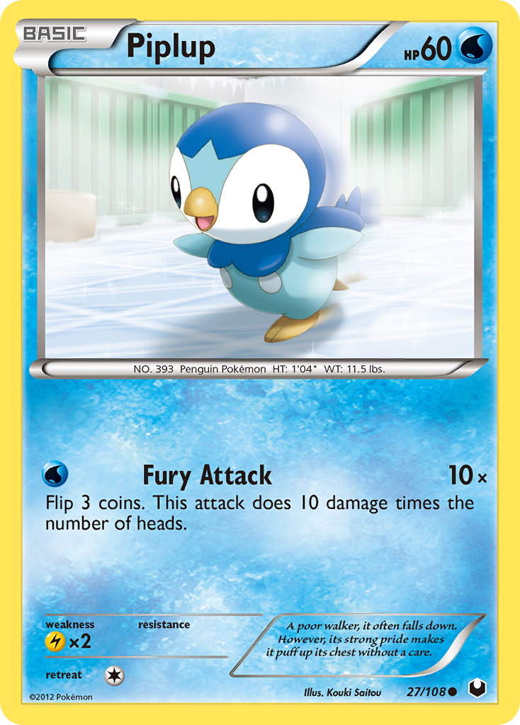 Piplup 027  Dark Explorers - Common