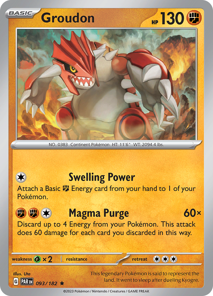 Groudon 093/182  - Holofoil SV04 Paradox Rift - Rare