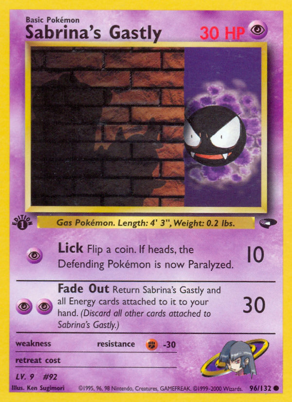 Sabrina's Gastly (96) 096  - 1st Edition Gym Challenge - Common