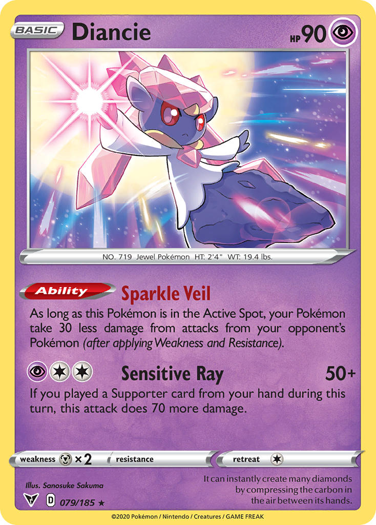 Diancie 079  - Holofoil SWSH04 Vivid Voltage - Holo Rare