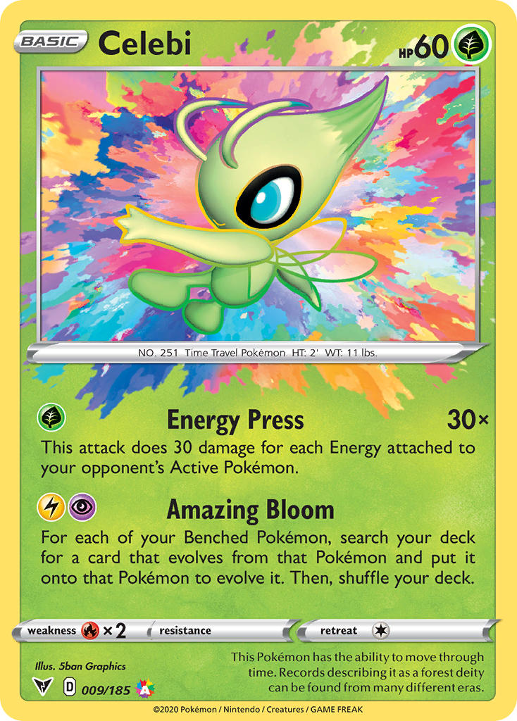 Celebi 009  - Holofoil SWSH04 Vivid Voltage - Amazing Rare