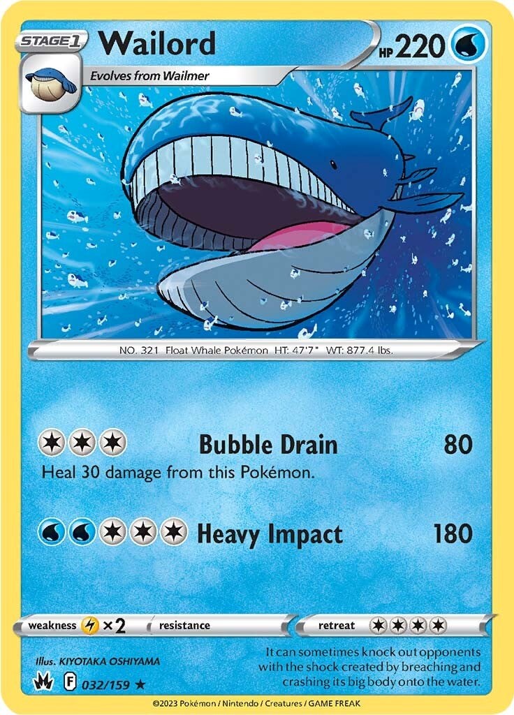 Wailord 032  SWSH Crown Zenith - Rare