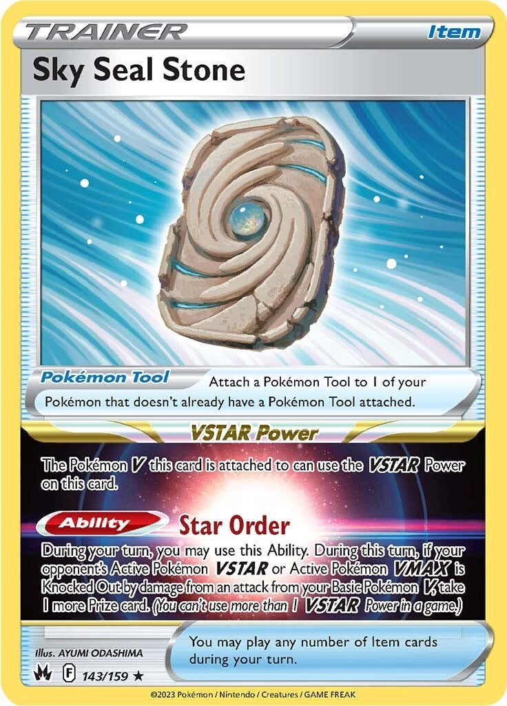 Sky Seal Stone 143  - Holofoil SWSH Crown Zenith - Holo Rare