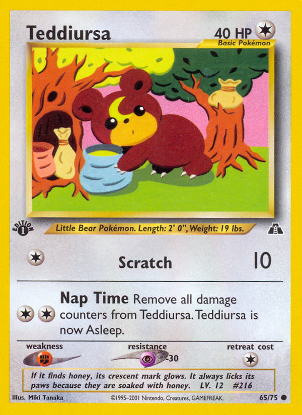 Teddiursa 065  - 1st Edition Neo Discovery - Common