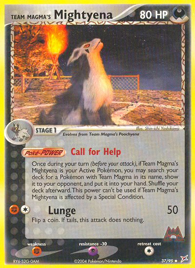 Team Magma's Mightyena - 37/95/95  Team Magma vs Team Aqua - Uncommon