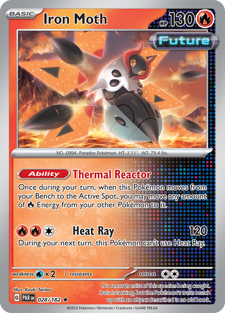 Iron Moth 028/182  - Holofoil SV04 Paradox Rift - Rare