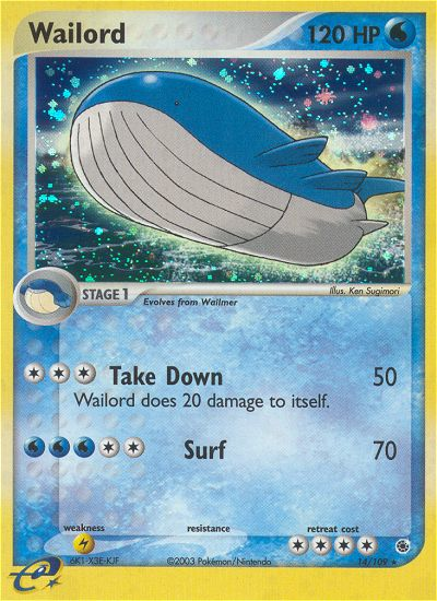 Wailord/109  - Holofoil Ruby and Sapphire - Holo Rare