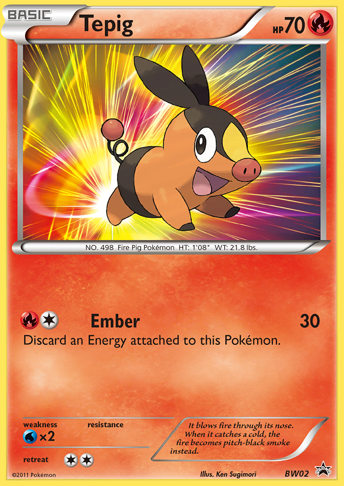 Tepig (BW02)  - Holofoil Black and White Promos - Holo Rare