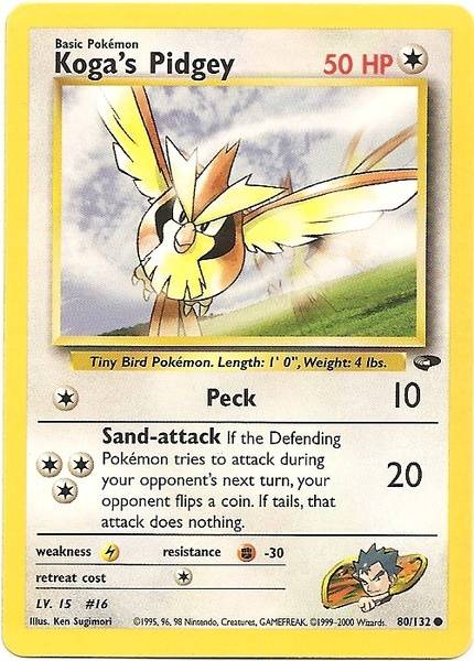 Koga's Pidgey (80) 080  - Unlimited Gym Challenge - Common