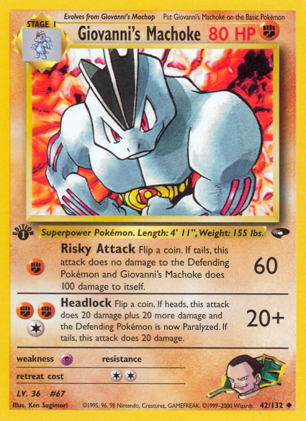 Giovanni's Machoke 042  - 1st Edition Gym Challenge - Uncommon
