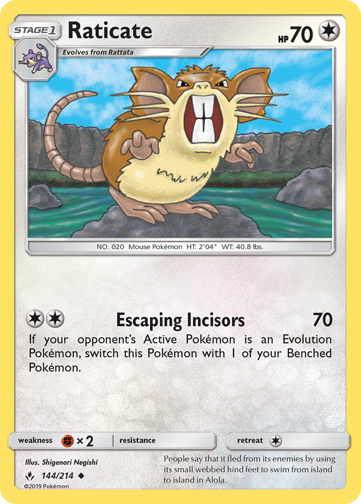 Raticate 144  SM  Unbroken Bonds - Uncommon