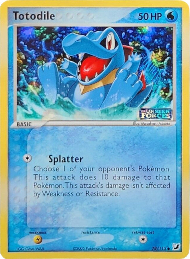 Totodile 078/115  - Reverse Holofoil Unseen Forces - Common