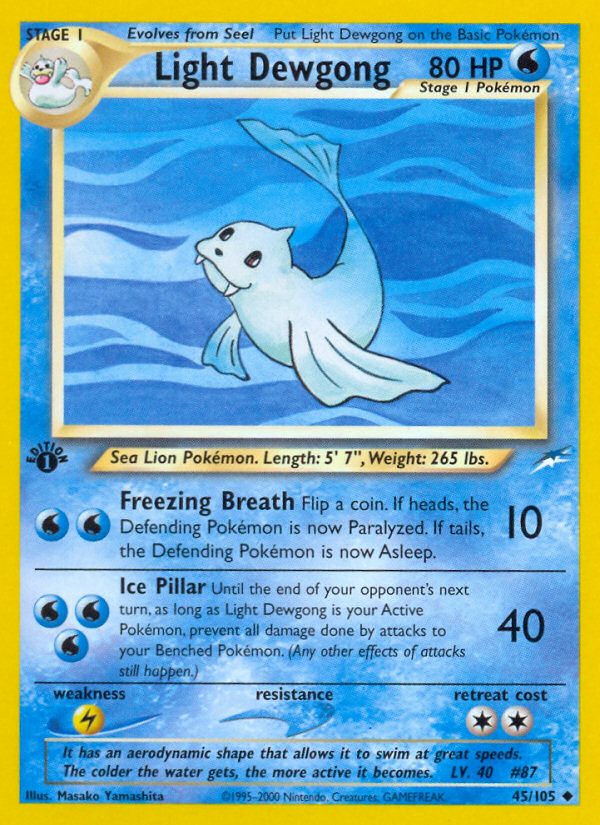 Light Dewgong 045  - 1st Edition Neo Destiny - Uncommon