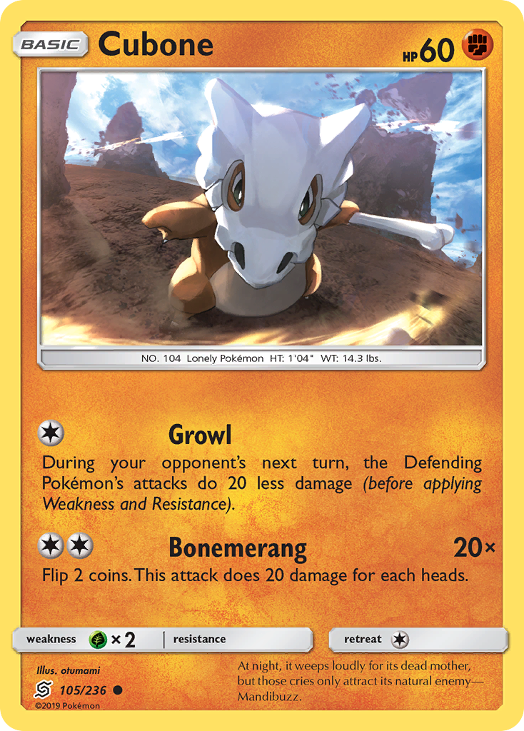 Cubone 105  SM  Unified Minds - Common