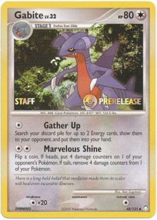 Gabite - 48/123 (Prerelease) [Staff]/124  Diamond and Pearl Promos - Promo