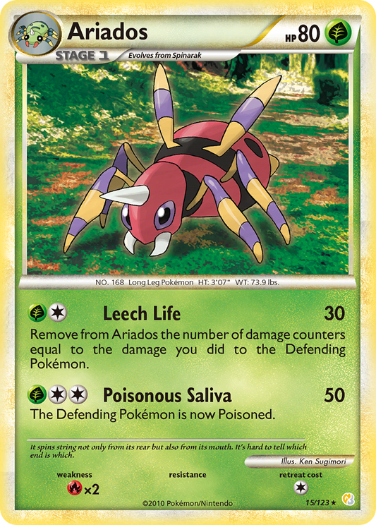Ariados 015  HeartGold SoulSilver - Rare