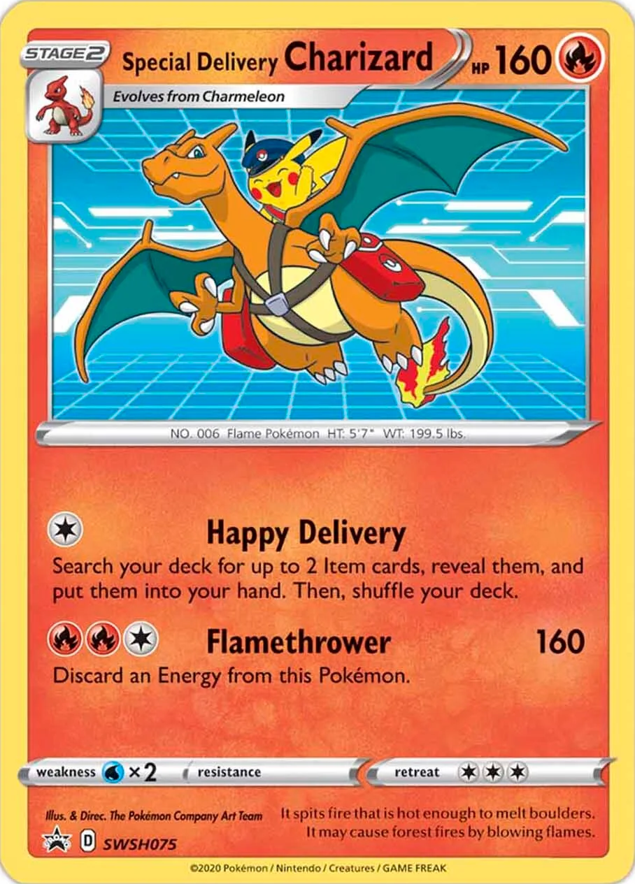Special Delivery Charizard SWSH075  - Holofoil SWSH Sword & Shield Promo Cards - Promo