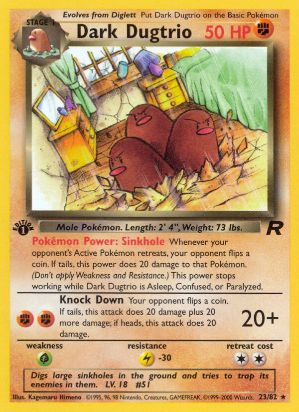 Dark Dugtrio (23) 023  - 1st Edition Team Rocket - Rare