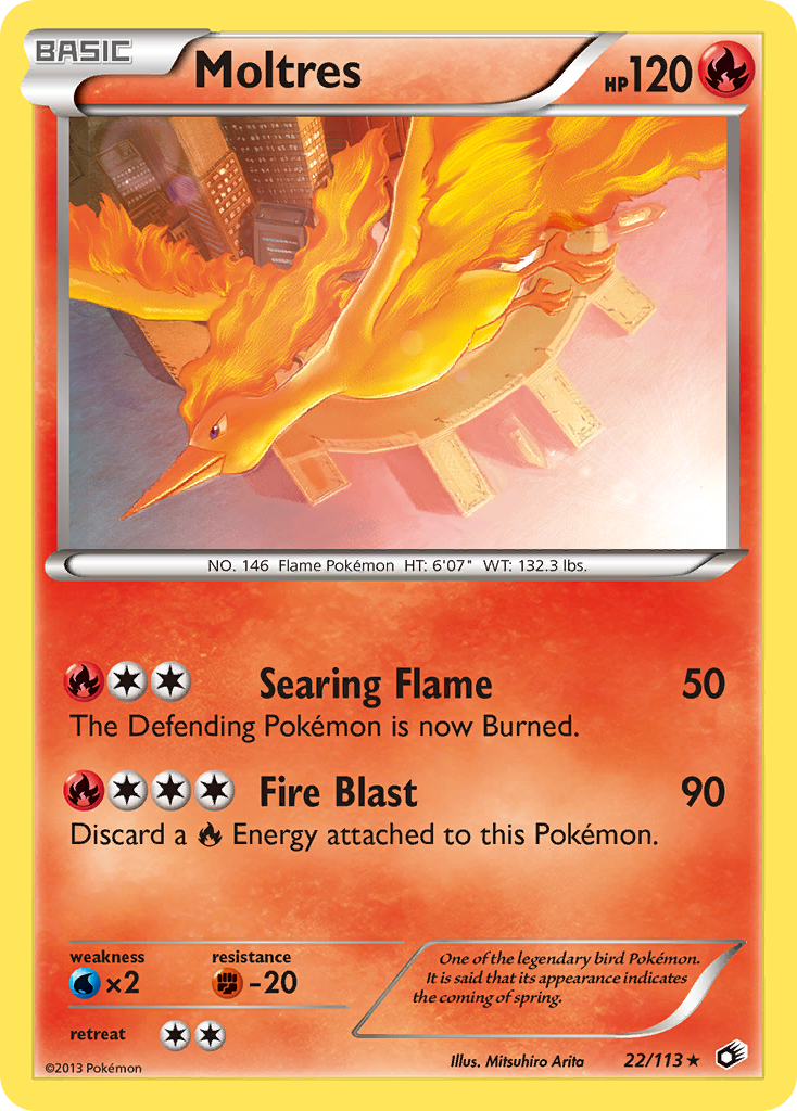 Moltres 022  - Holofoil Legendary Treasures - Holo Rare